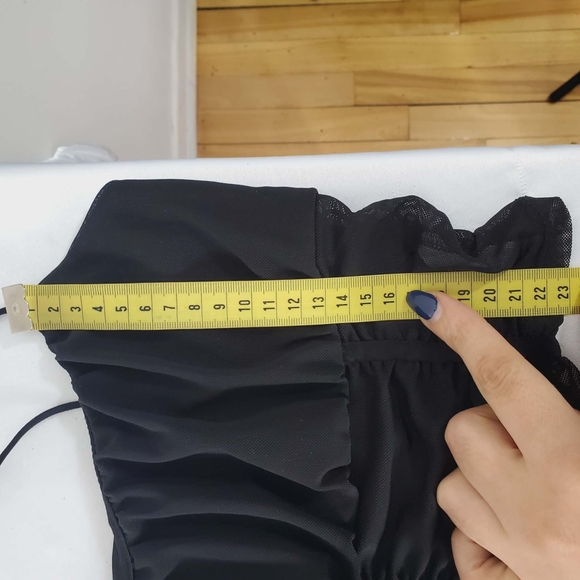 Garage Black Mesh Crop Corset Y2K Top Size S - Picture 8 of 10